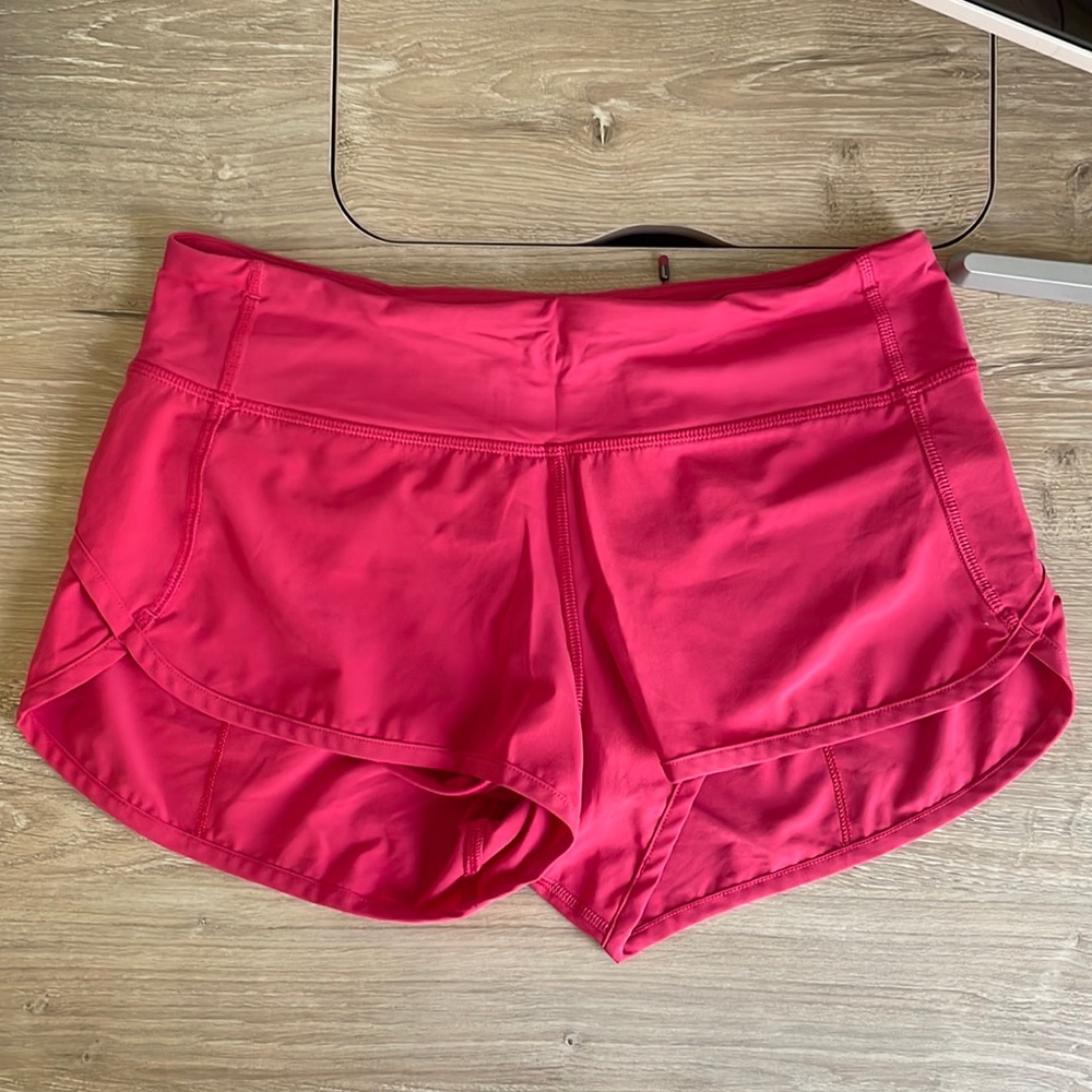 Raspberry Lululemon Speed Up Shorts - Size 4